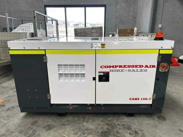 190CFM skid mounted air compressor front view
