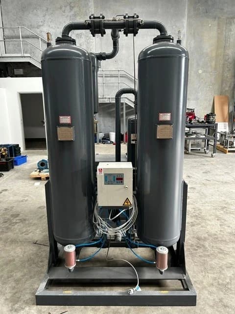 Brand new twin-tower desiccant air dryer front view